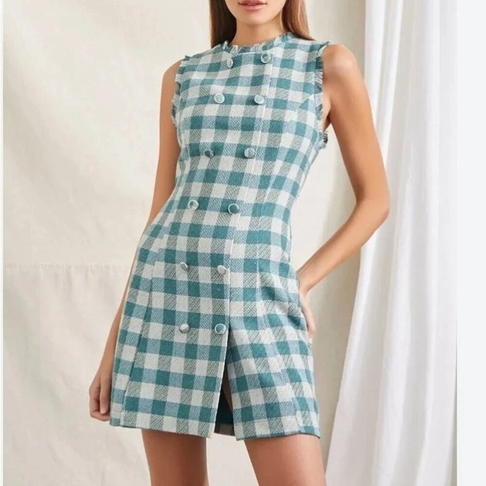 Forever 21 Plaid Sleeveless Fit & Flare Dress Small